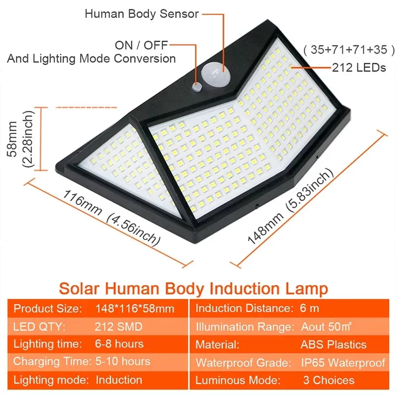Solarni reflektor 212 LED DIODA