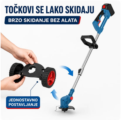 Aku Trimer sa 2 baterije + Točkovi + Set alata