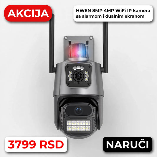 HWEN 8MP 4MP WiFi IP kamera sa alarmom i dualnim ekranom: Sigurnosno rešenje za moderni dom