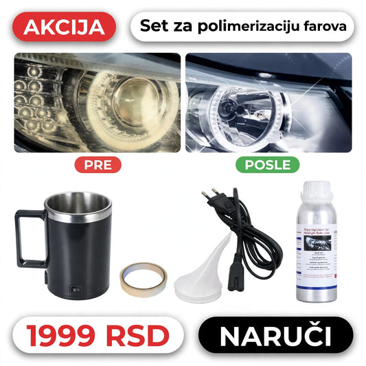 Set za reparaciju farova automobila | Polimerizacija i obnova sočiva za bolju vidljivost