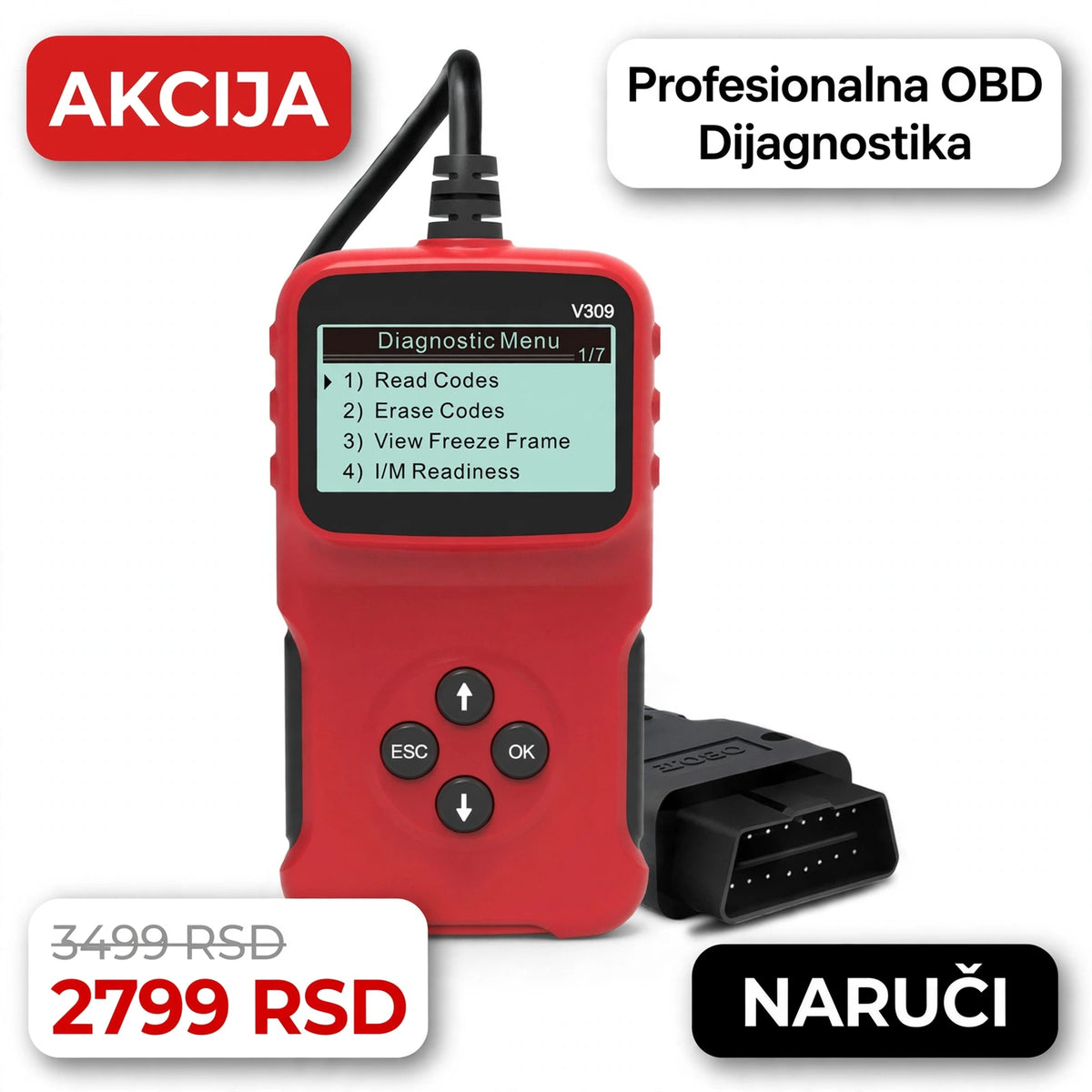 Profesionalni OBD dijagnostički alat za automobile | Višefunkcijski auto skener za benzinska i dizel vozila